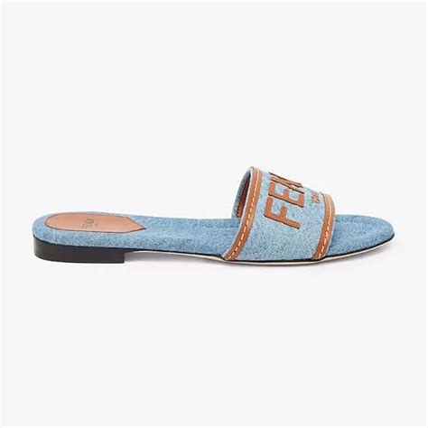 fendi slides woman|Fendi denim slides.